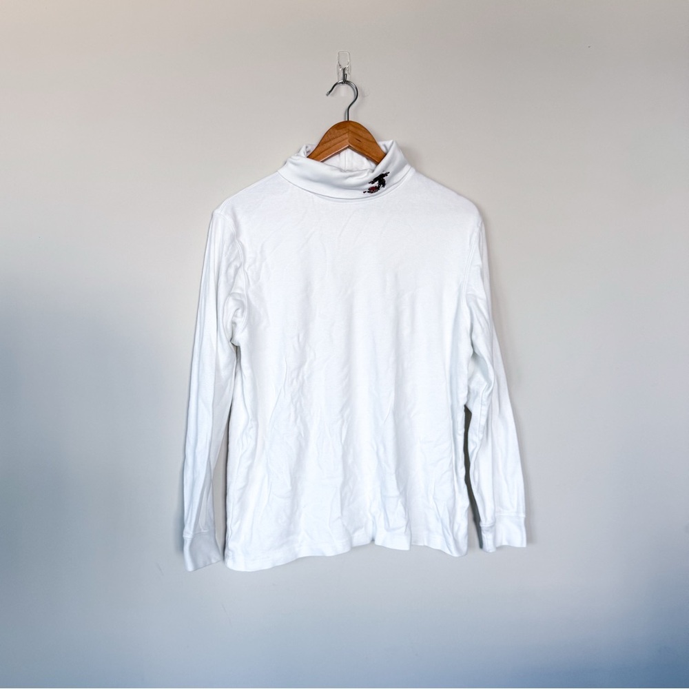 Vintage Croft & Barrow Long Sleeve Turtleneck Top with Embroidered Scarecrow
